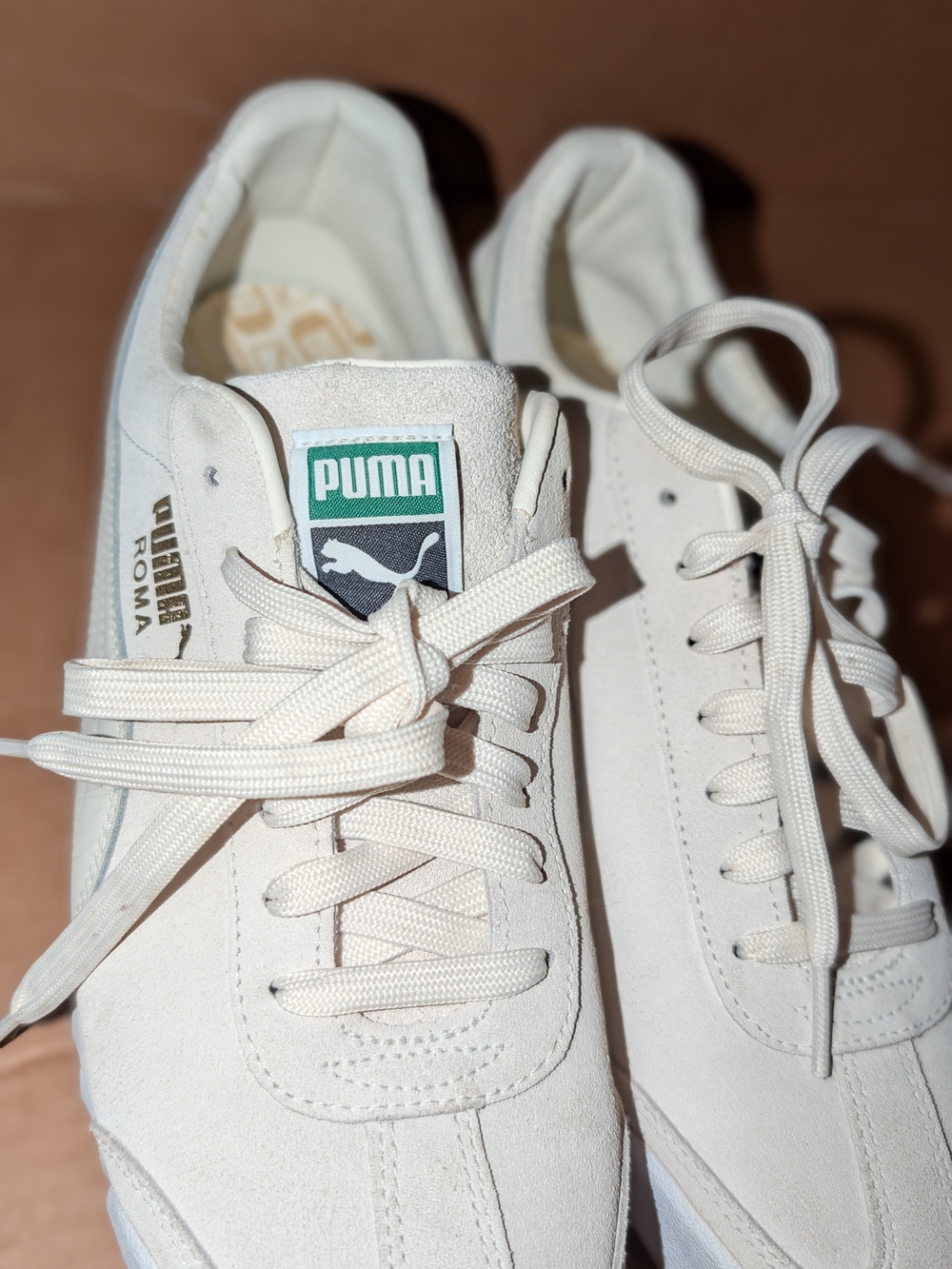 Puma White Suede Low-Top Sneakers